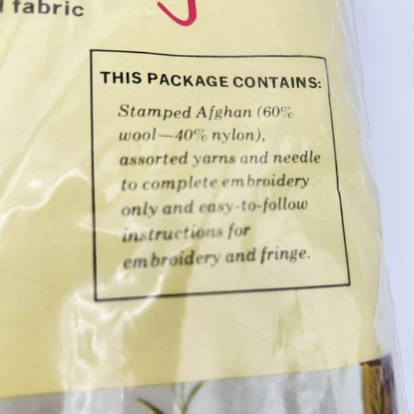 Paragon Wildflowers Afghan Crewel Embroidery Kit 0925 Vintage Needlecraft 53x71 - Picture 5 of 7